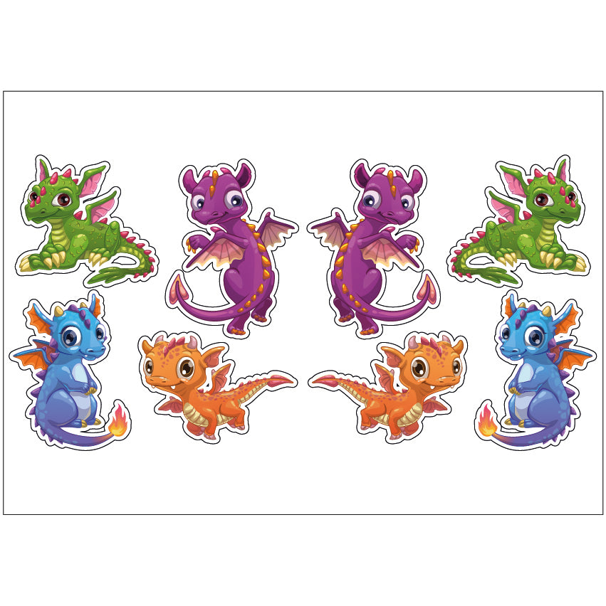 PS0101-200 Sticker Sheet Decal Cartoon Wall Self Adhesive Vinyl A4 Various Designs Available