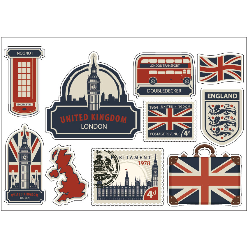 PS0101-200 Sticker Sheet Decal Cartoon Wall Self Adhesive Vinyl A4 Various Designs Available