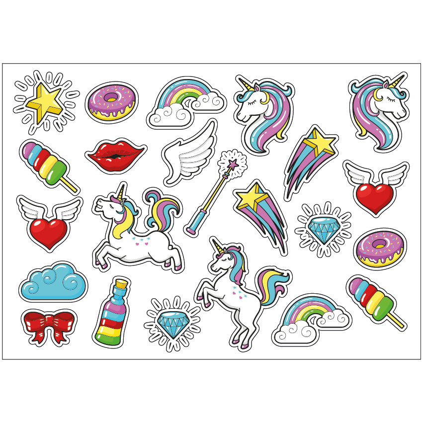PS0101-200 Sticker Sheet Decal Cartoon Wall Self Adhesive Vinyl A4 Various Designs Available