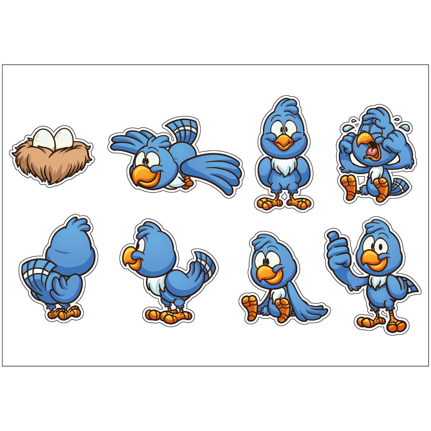 PS0101-200 Sticker Sheet Decal Cartoon Wall Self Adhesive Vinyl A4 Various Designs Available