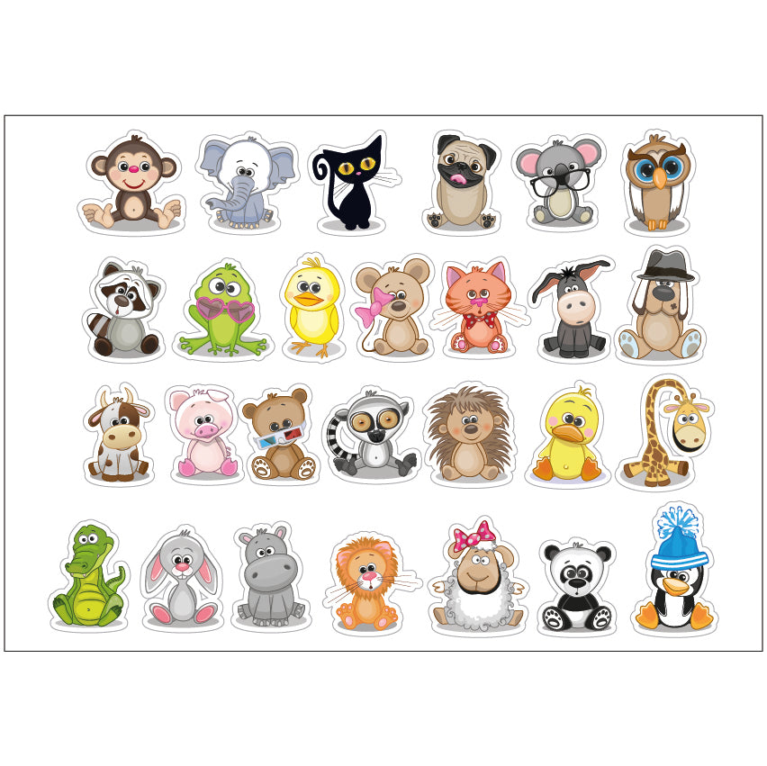 PS0101-200 Sticker Sheet Decal Cartoon Wall Self Adhesive Vinyl A4 Various Designs Available