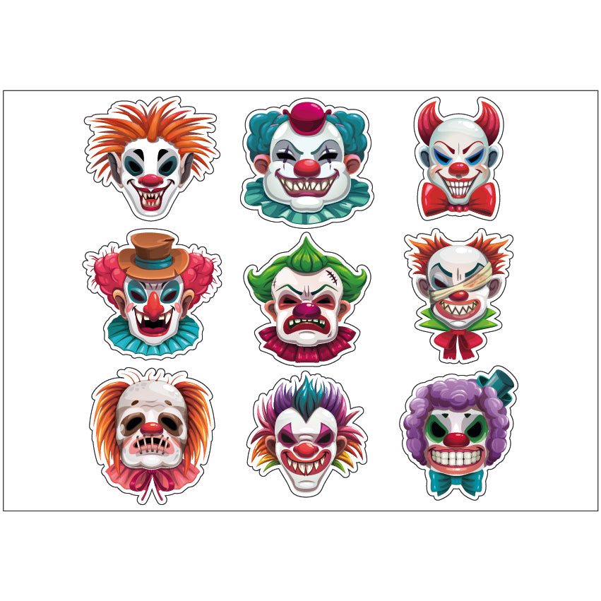 PS0101-200 Sticker Sheet Decal Cartoon Wall Self Adhesive Vinyl A4 Various Designs Available