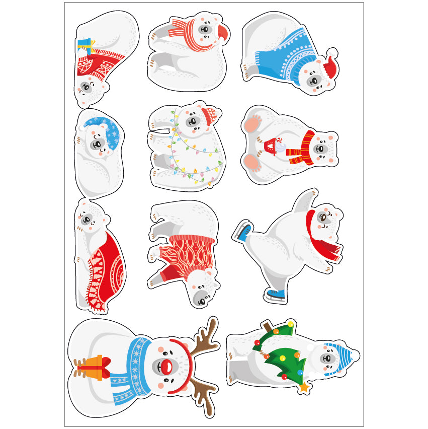 PS0101-200 Sticker Sheet Decal Cartoon Wall Self Adhesive Vinyl A4 Various Designs Available