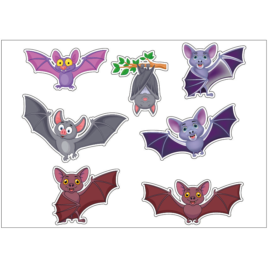 PS0101-200 Sticker Sheet Decal Cartoon Wall Self Adhesive Vinyl A4 Various Designs Available