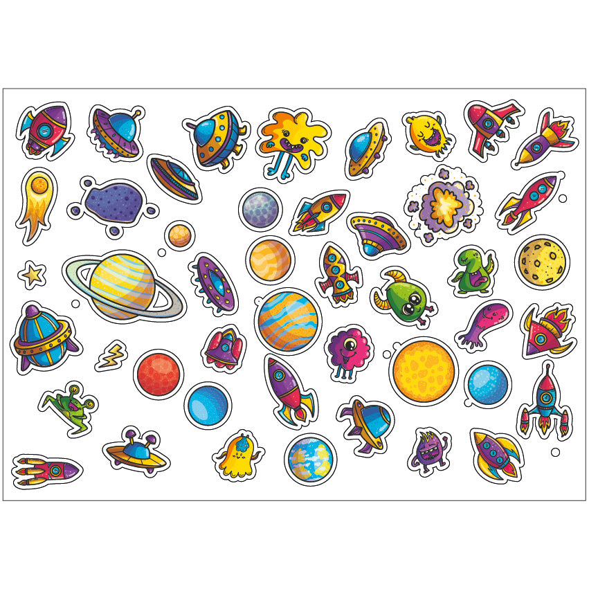 PS0101-200 Sticker Sheet Decal Cartoon Wall Self Adhesive Vinyl A4 Various Designs Available