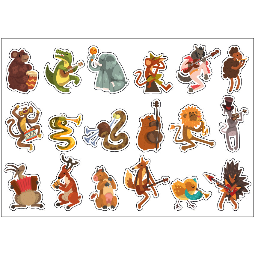 PS0101-200 Sticker Sheet Decal Cartoon Wall Self Adhesive Vinyl A4 Various Designs Available