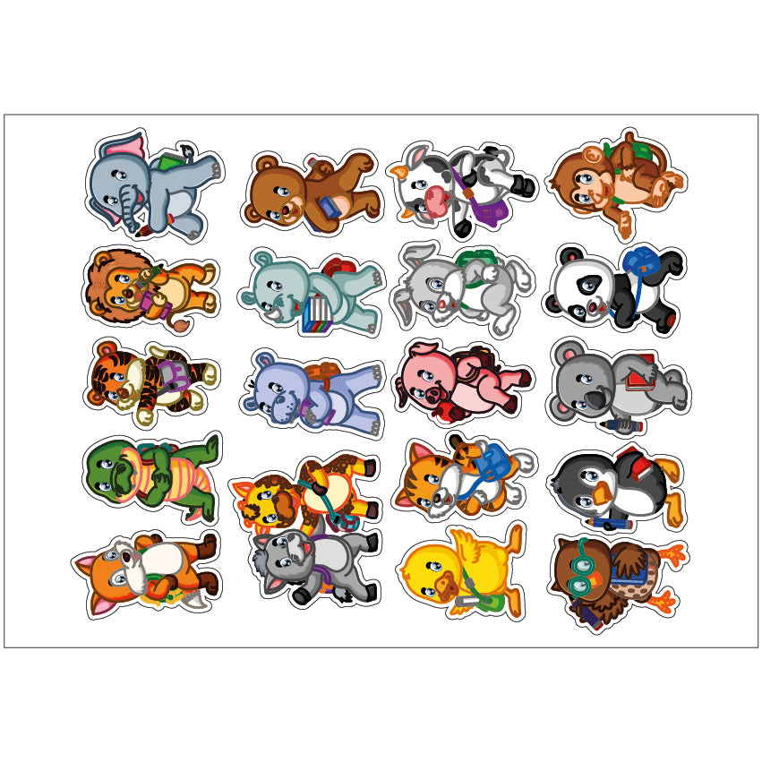 PS0101-200 Sticker Sheet Decal Cartoon Wall Self Adhesive Vinyl A4 Various Designs Available