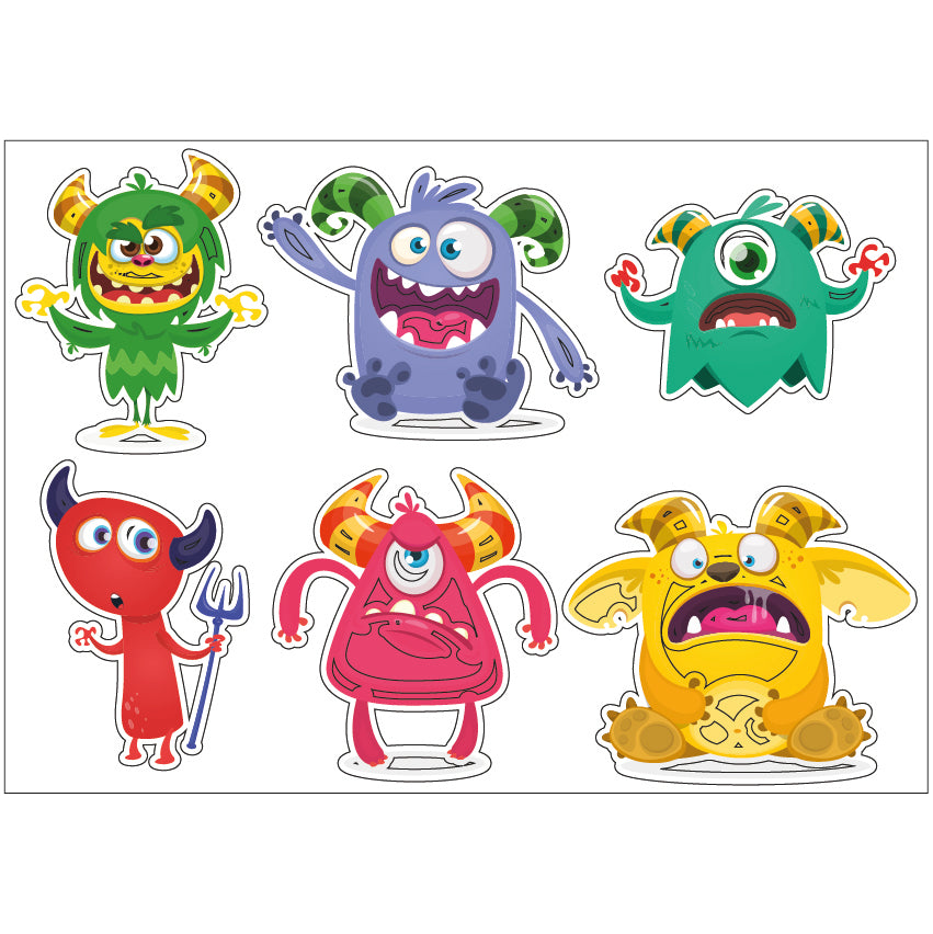 PS0101-200 Sticker Sheet Decal Cartoon Wall Self Adhesive Vinyl A4 Various Designs Available