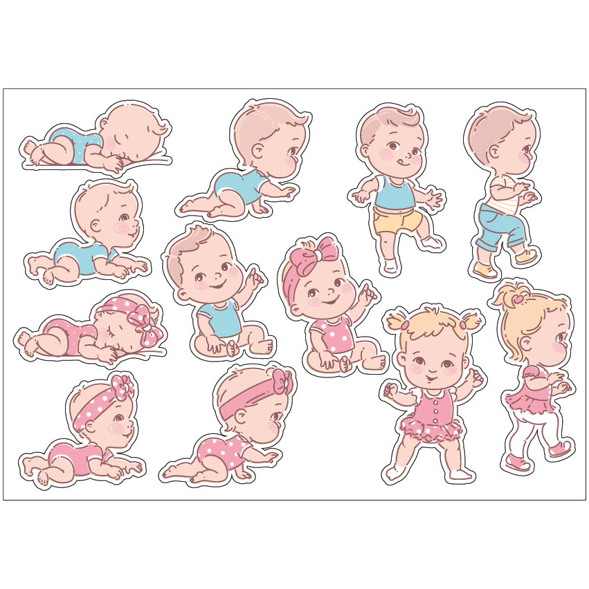 PS0101-200 Sticker Sheet Decal Cartoon Wall Self Adhesive Vinyl A4 Various Designs Available