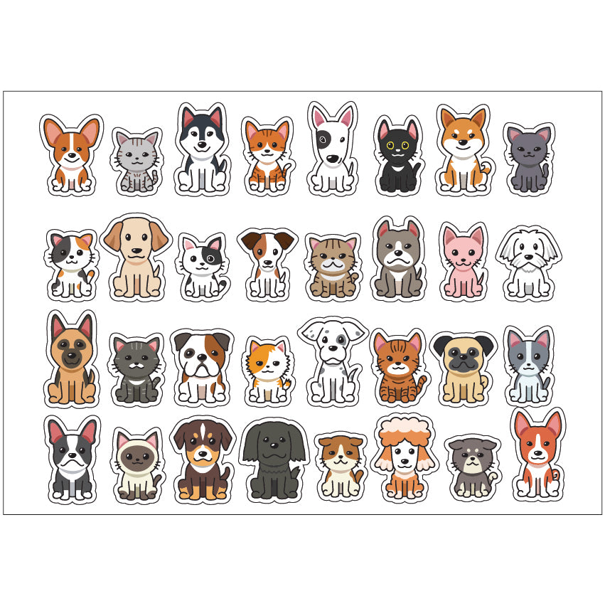 PS0101-200 Sticker Sheet Decal Cartoon Wall Self Adhesive Vinyl A4 Various Designs Available