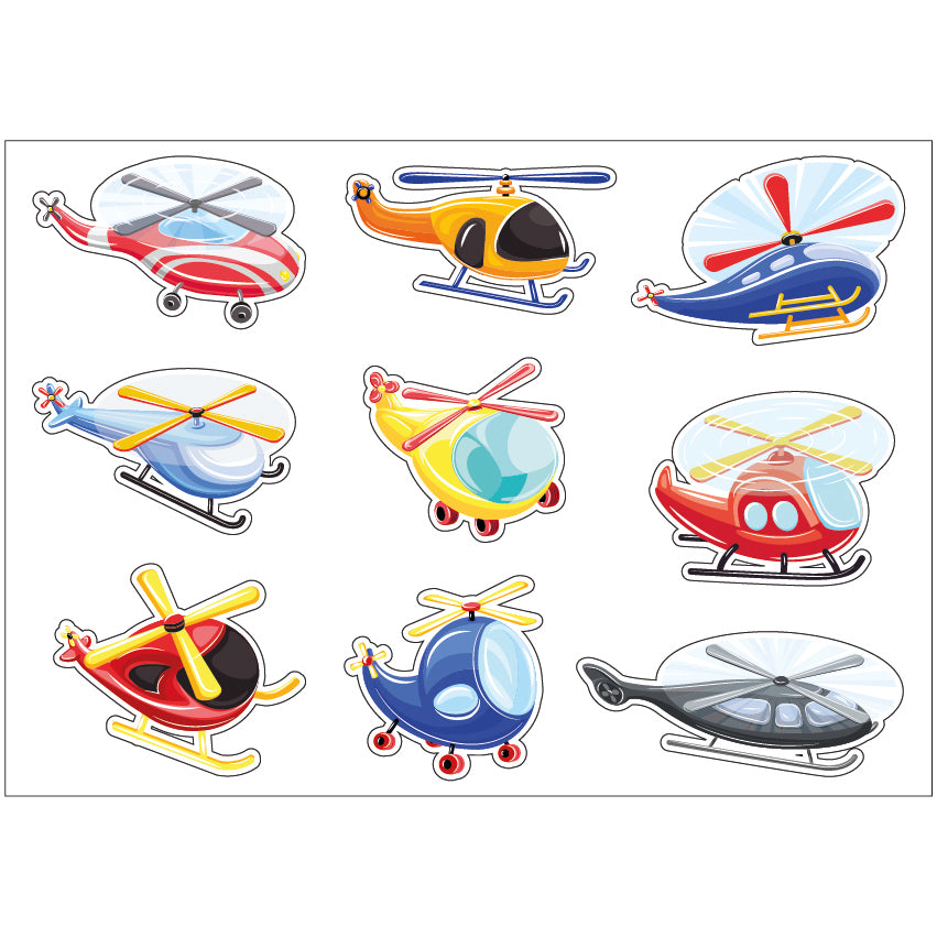 PS0101-200 Sticker Sheet Decal Cartoon Wall Self Adhesive Vinyl A4 Various Designs Available
