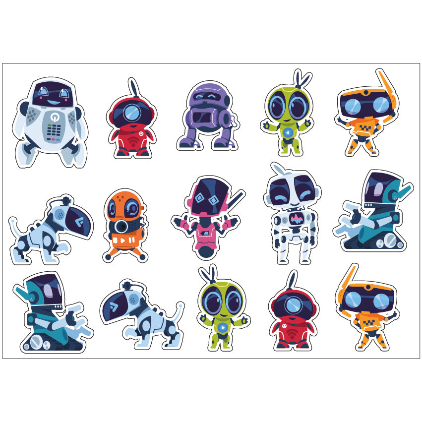 PS0101-200 Sticker Sheet Decal Cartoon Wall Self Adhesive Vinyl A4 Various Designs Available