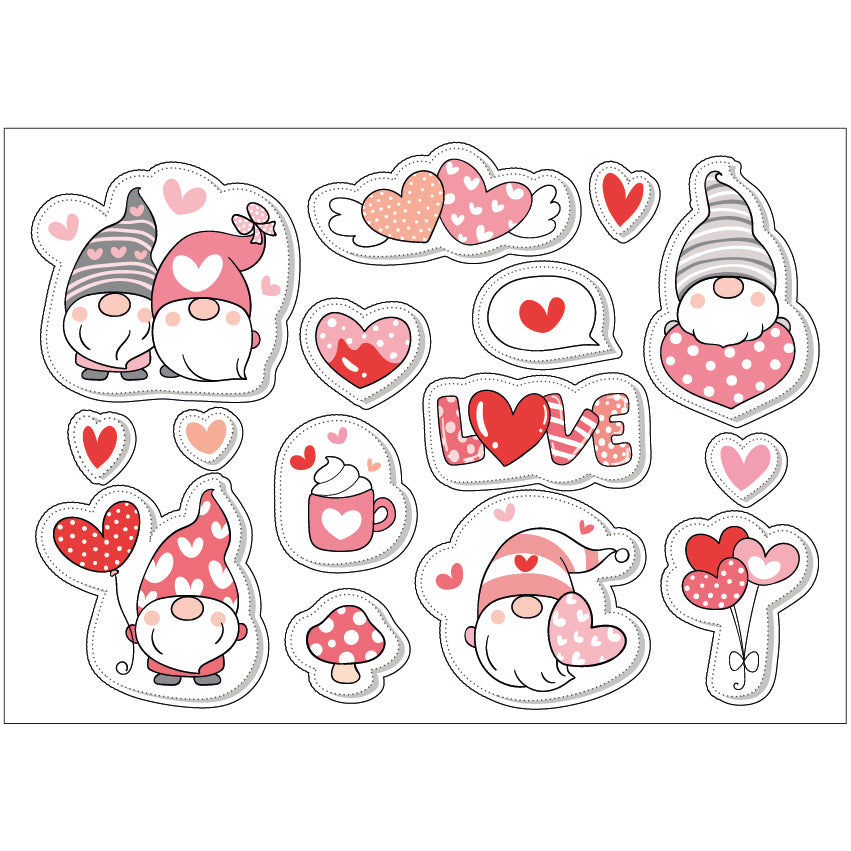 PS0101-200 Sticker Sheet Decal Cartoon Wall Self Adhesive Vinyl A4 Various Designs Available