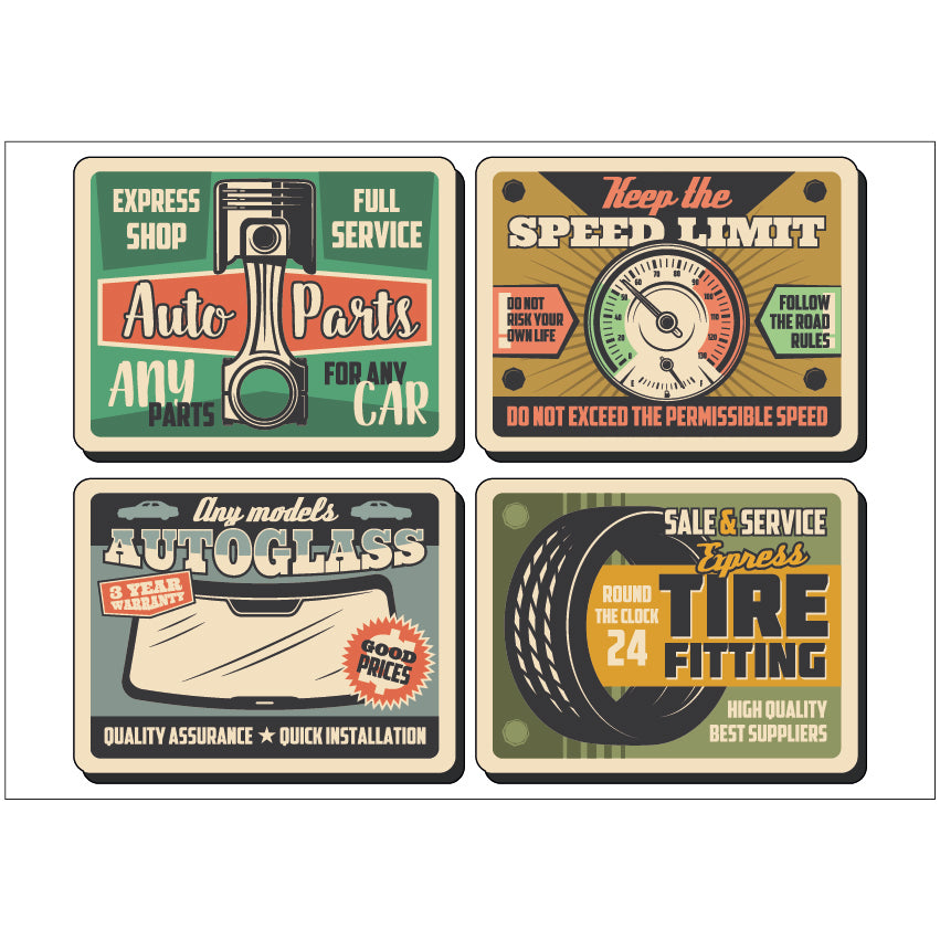 PS0201-300 Sticker Sheet Decal Racing Wall Self Adhesive Vinyl A4 Various Designs Available