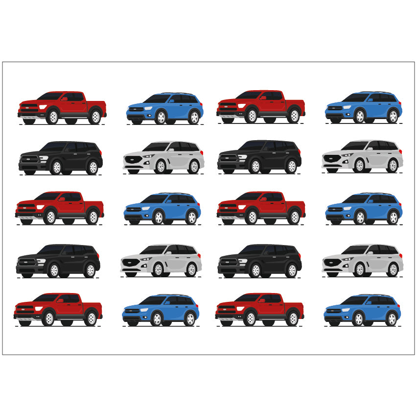 PS0301-400 Sticker Sheet Decal Mask Wall Self Adhesive Vinyl A4 Various Designs Available