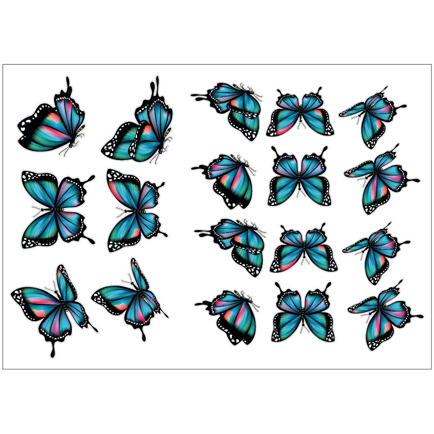 PS0401-500 Sticker Sheet Decal Flowers Wall Self Adhesive Vinyl A4 Various Designs Available