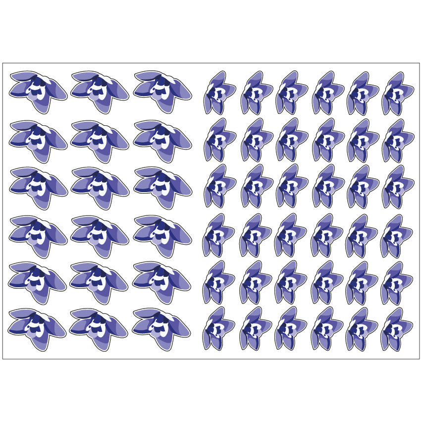 PS0401-500 Sticker Sheet Decal Flowers Wall Self Adhesive Vinyl A4 Various Designs Available