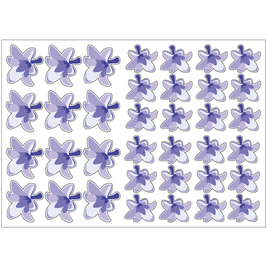 PS0401-500 Sticker Sheet Decal Flowers Wall Self Adhesive Vinyl A4 Various Designs Available