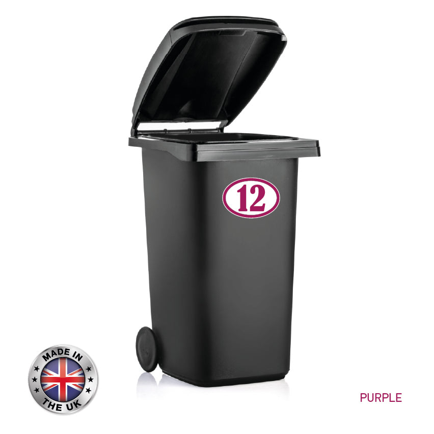 BIN01-06 Wheelie Bin x4 Custom Number and Street Name Stickers