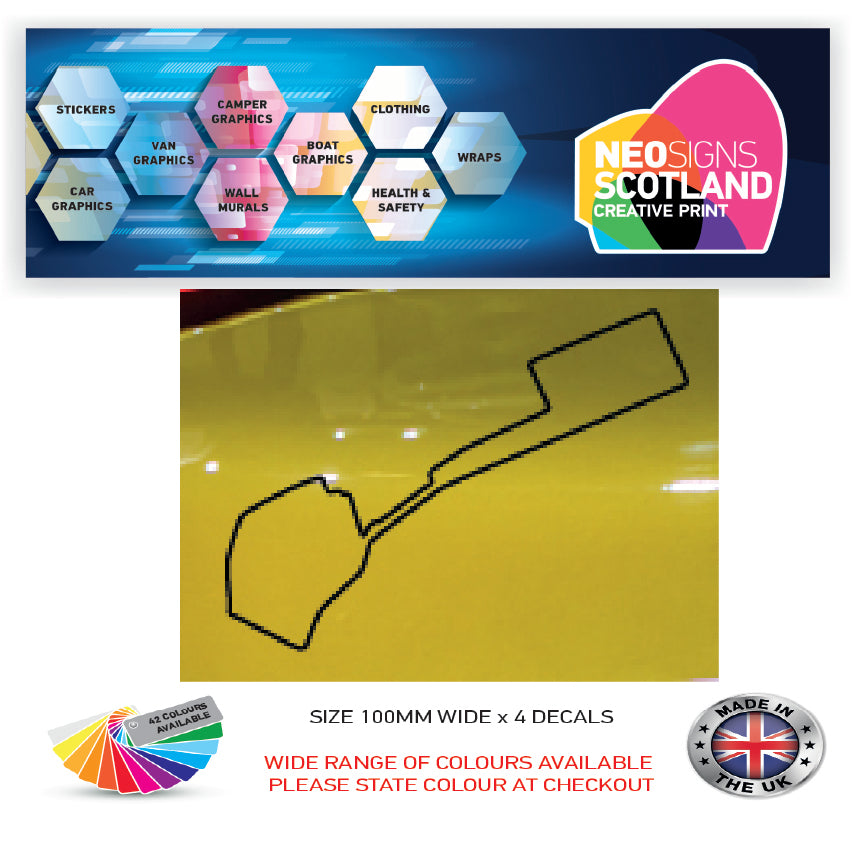 RC01-RC10 Racing Track Formula One Vinyl Decal Sticker x 4 F1, BTCC, BSB Various Designs Available