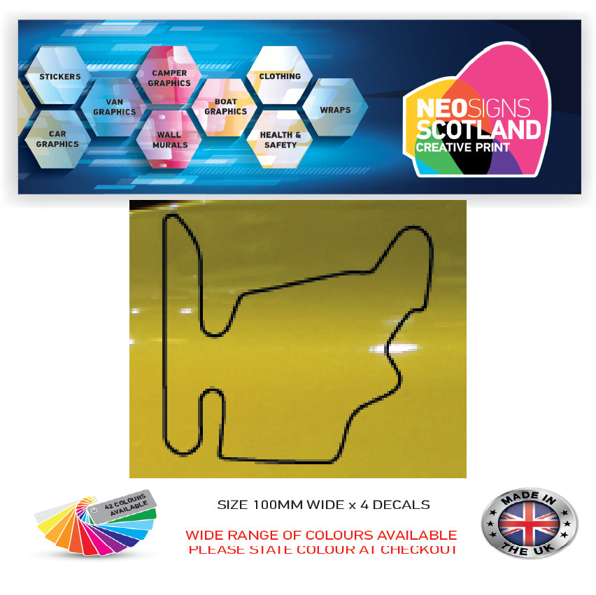 RC01-RC10 Racing Track Formula One Vinyl Decal Sticker x 4 F1, BTCC, BSB Various Designs Available