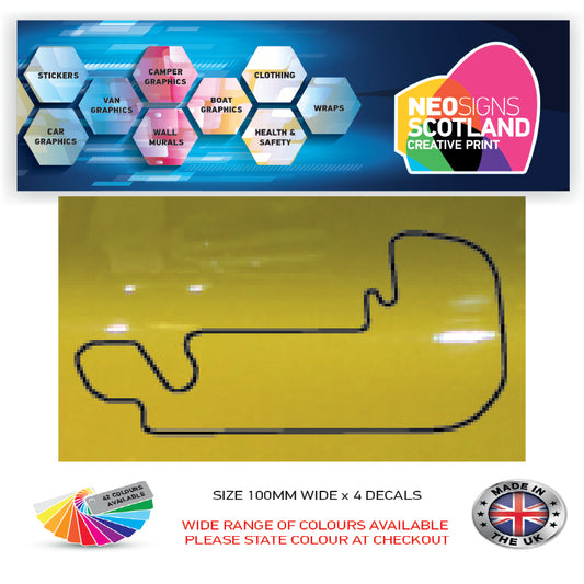 RC11-RC20 Racing Track Formula One Vinyl Decal Sticker x 4 F1, BTCC, BSB Various Designs Available
