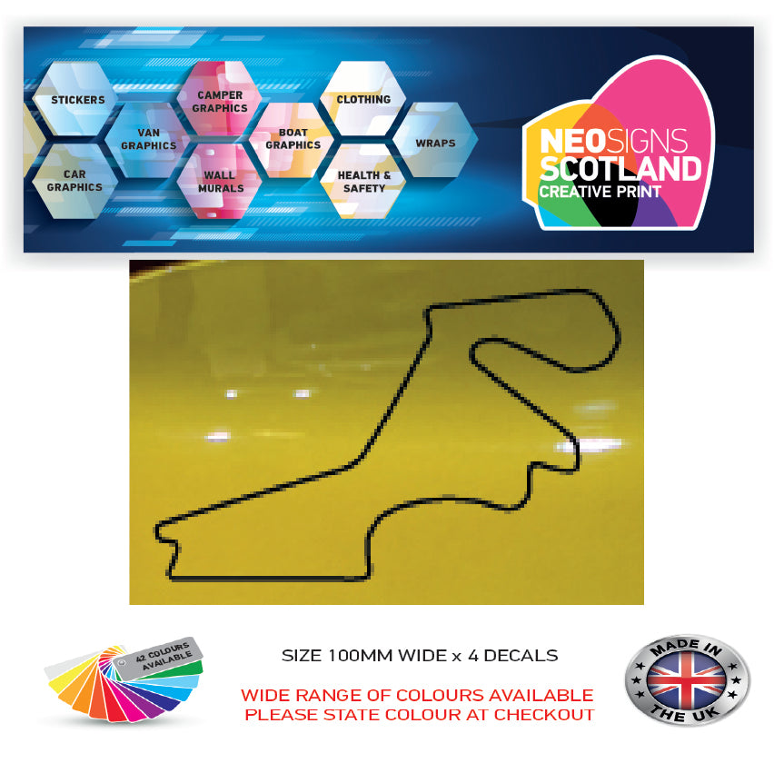RC11-RC20 Racing Track Formula One Vinyl Decal Sticker x 4 F1, BTCC, BSB Various Designs Available