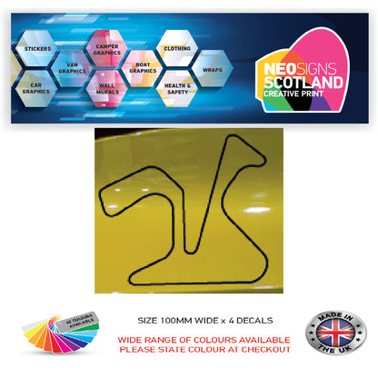 RC11-RC20 Racing Track Formula One Vinyl Decal Sticker x 4 F1, BTCC, BSB Various Designs Available