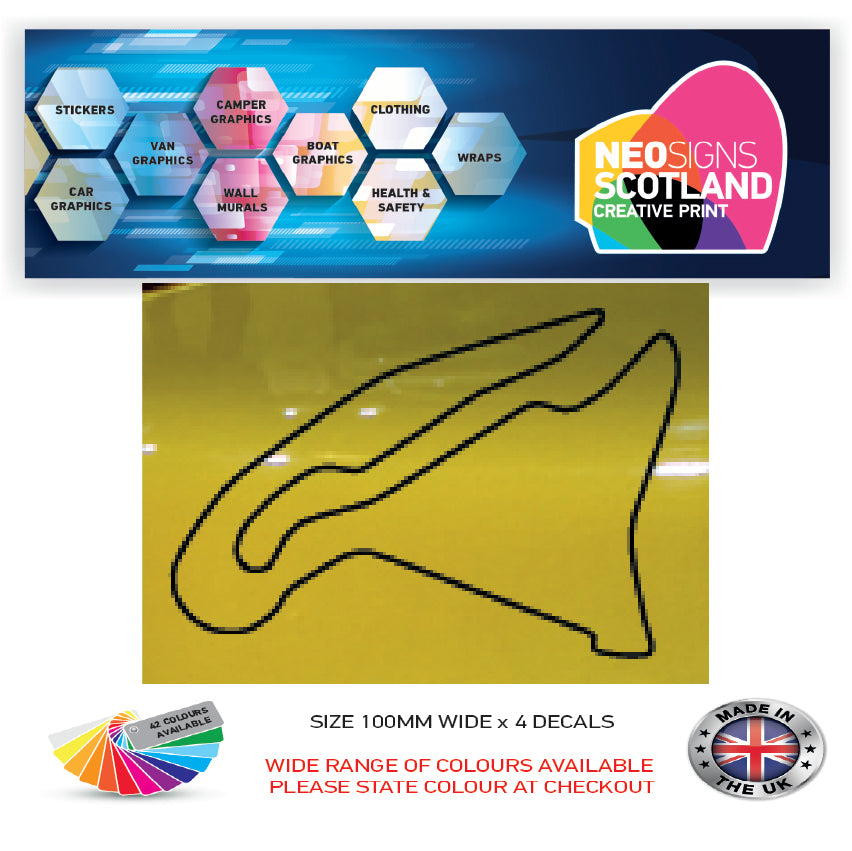 RC11-RC20 Racing Track Formula One Vinyl Decal Sticker x 4 F1, BTCC, BSB Various Designs Available