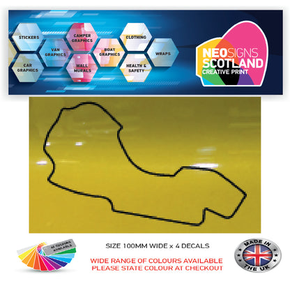 RC11-RC20 Racing Track Formula One Vinyl Decal Sticker x 4 F1, BTCC, BSB Various Designs Available