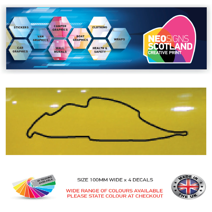RC21-RC30 Racing Track Formula One Vinyl Decal Sticker x 4 F1, BTCC, BSB Various Designs Available