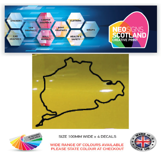 RC21-RC30 Racing Track Formula One Vinyl Decal Sticker x 4 F1, BTCC, BSB Various Designs Available