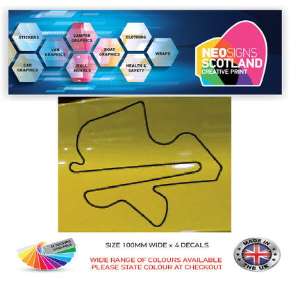 RC21-RC30 Racing Track Formula One Vinyl Decal Sticker x 4 F1, BTCC, BSB Various Designs Available