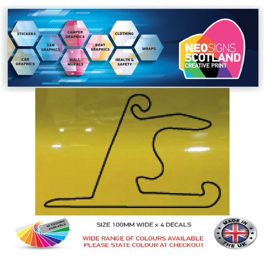 RC31-RC40 Racing Track Formula One Vinyl Decal Sticker x 4 F1, BTCC, BSB Various Designs Available