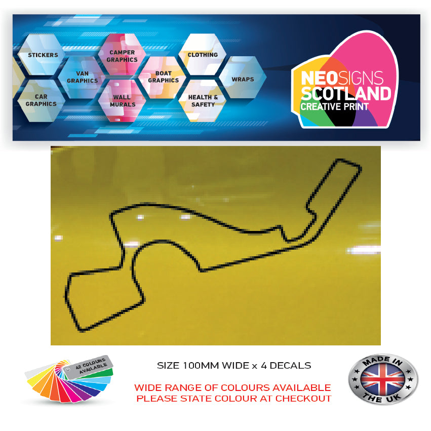 RC31-RC40 Racing Track Formula One Vinyl Decal Sticker x 4 F1, BTCC, BSB Various Designs Available