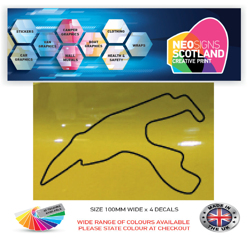 RC31-RC40 Racing Track Formula One Vinyl Decal Sticker x 4 F1, BTCC, BSB Various Designs Available