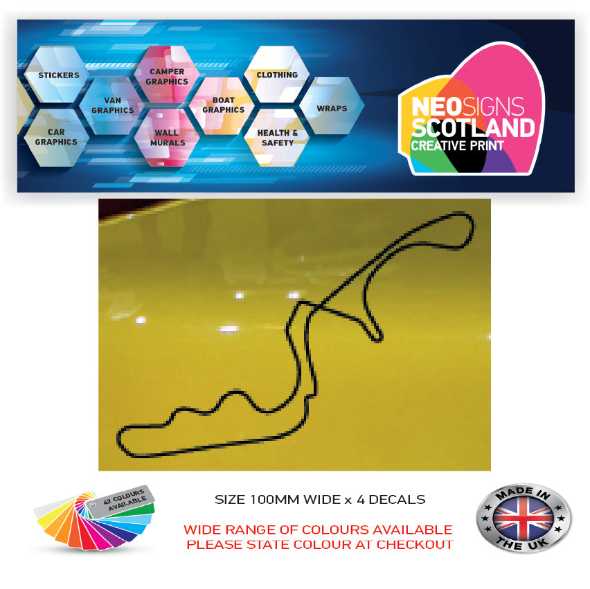 RC31-RC40 Racing Track Formula One Vinyl Decal Sticker x 4 F1, BTCC, BSB Various Designs Available
