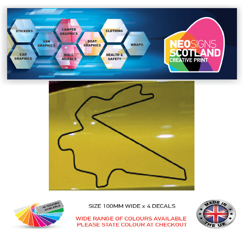 RC31-RC40 Racing Track Formula One Vinyl Decal Sticker x 4 F1, BTCC, BSB Various Designs Available