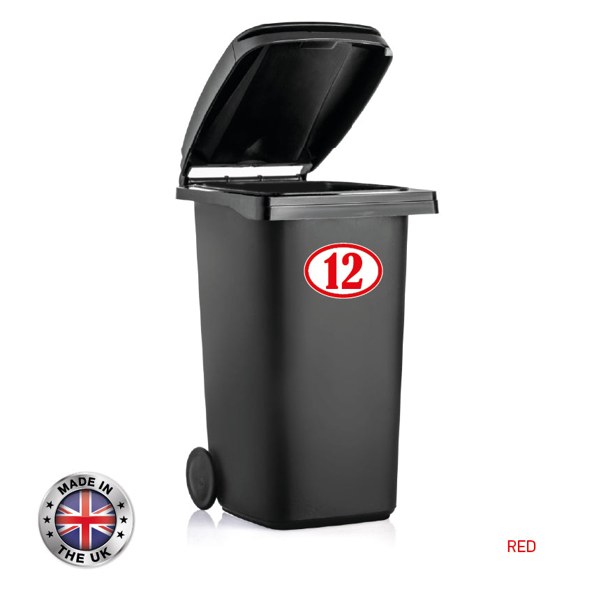 BIN01-06 Wheelie Bin x4 Custom Number and Street Name Stickers