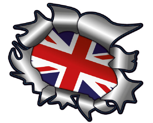UK Great Britain Ripped Metal Stickers RMS/RML04