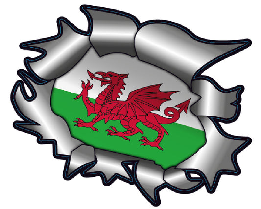 Wales Ripped Metal Stickers RMS/RML05