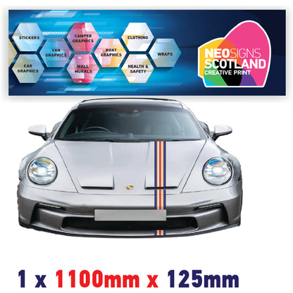 ROB1.1 Rothmans Racing Bonnet stripe 1.1m (1100mm) Long laminated for BMW Volkswagen Audi sticker graphics various widths available