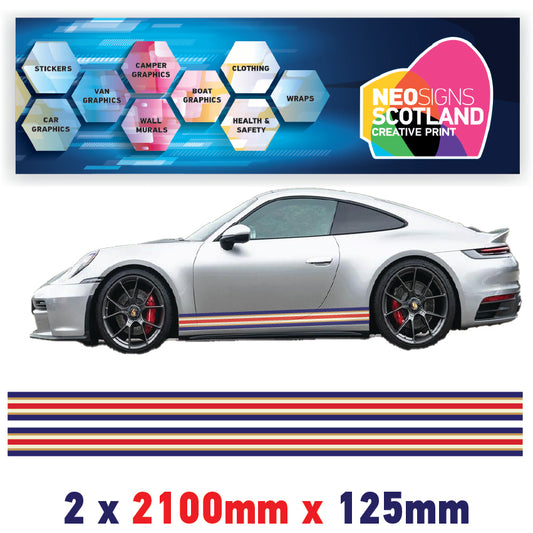 RO2.1/2x125 Rothmans Racing Bonnet Stripe 2100mm x 125mm For Porsche