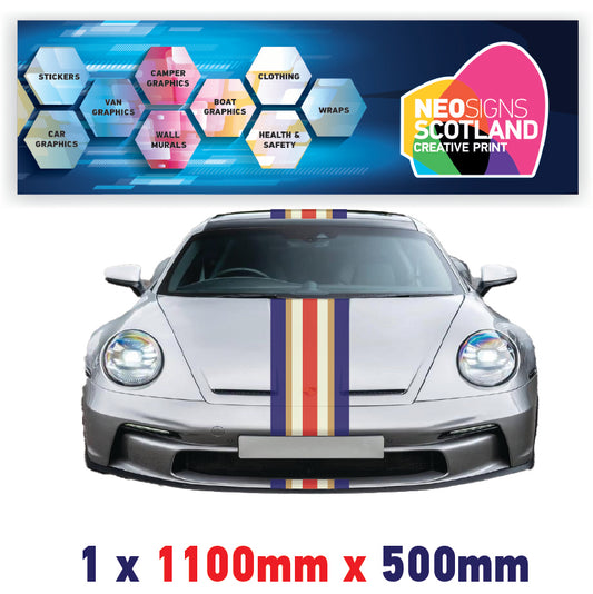 RO1.1/1x500 Rothmans Racing Bonnet Stripe 1100mm x 500mm For Porsche
