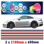 ROB2.1 Rothmans Racing Side stripe 2x2.1m (2100mm) Long laminated for Renault Peugeot Citroen sticker graphics various widths available
