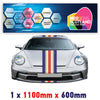 RO1.1/1x600 Rothmans Racing Bonnet Stripe 1100mm x 600mm For Porsche