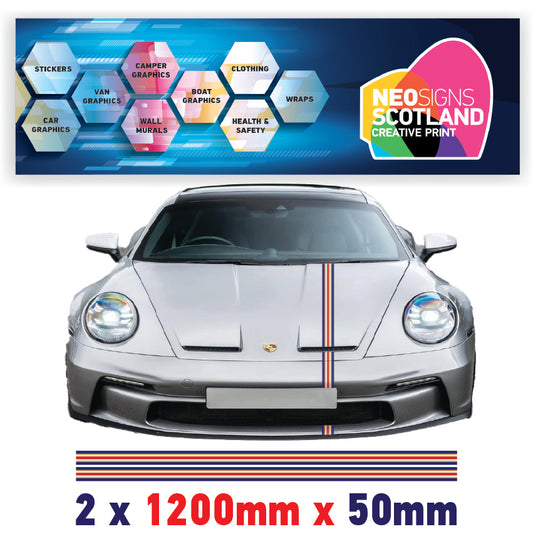 ROPIN50 Rothmans Racing Bonnet Stripe 1200mm x 50mm For Porsche