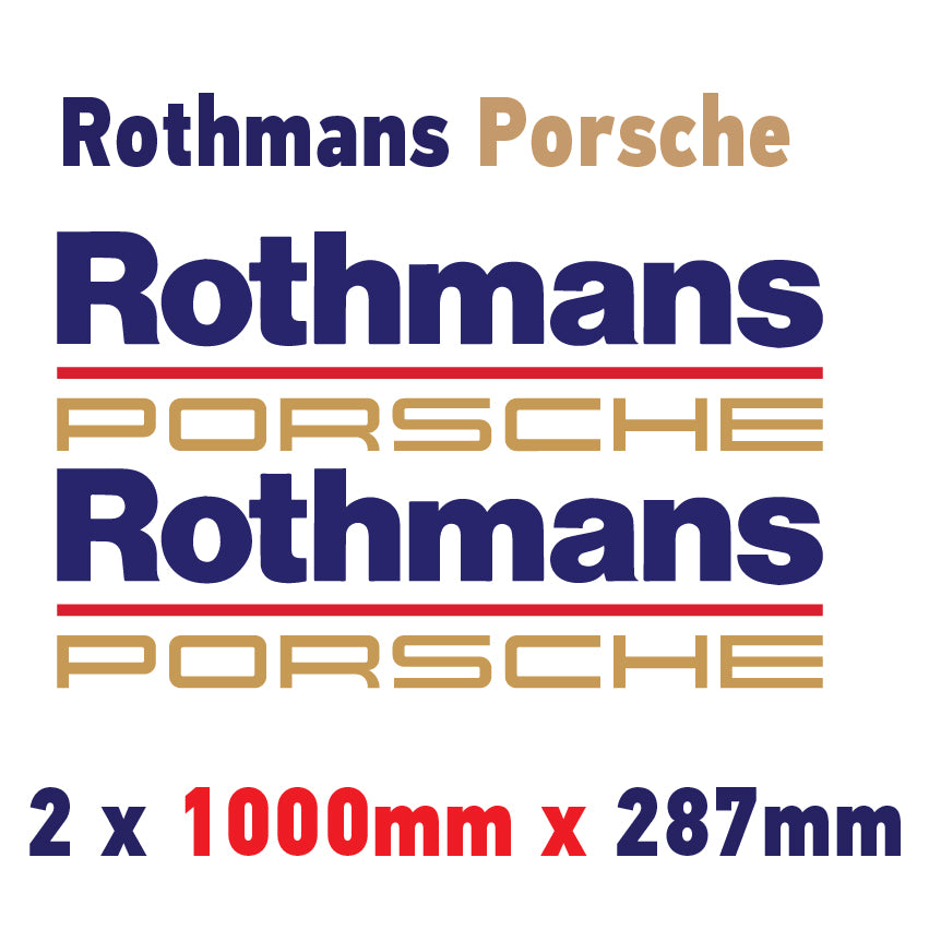 RPA1 Rothmans Racing Logo x 2 100mm - 1000mm laminated for Porsche