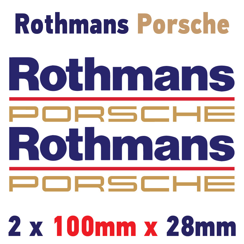 RPA1 Rothmans Racing Logo x 2 100mm - 1000mm laminated for Porsche