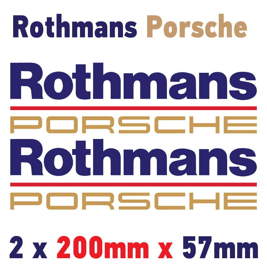 RPA1 Rothmans Racing Logo x 2 100mm - 1000mm laminated for Porsche